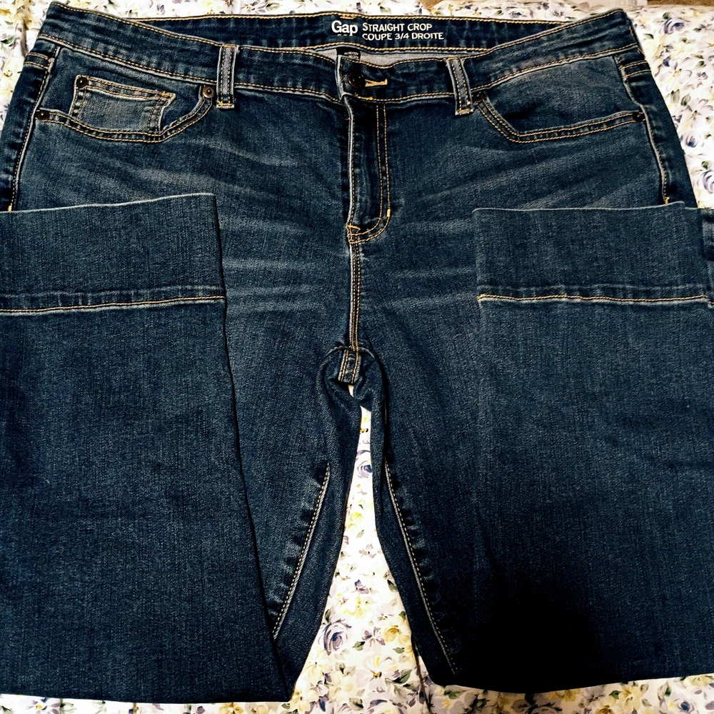 GAP Women's Ankle Crop Jeans - Deep Indigo
